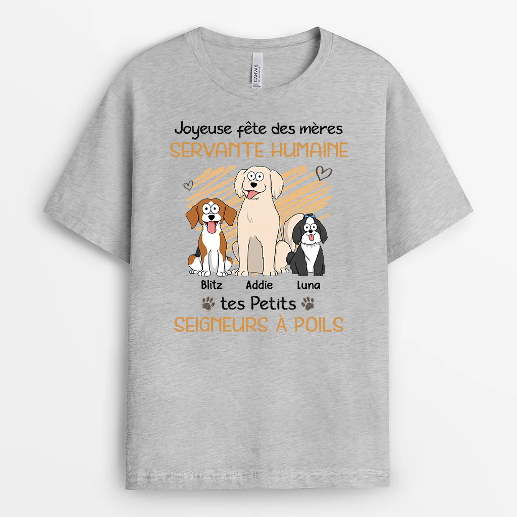 Tee Shirt Personnalisé Chien Couleur Claire - Cadeau Fête Des Pères Pour Serviteur Humain - Image 2
