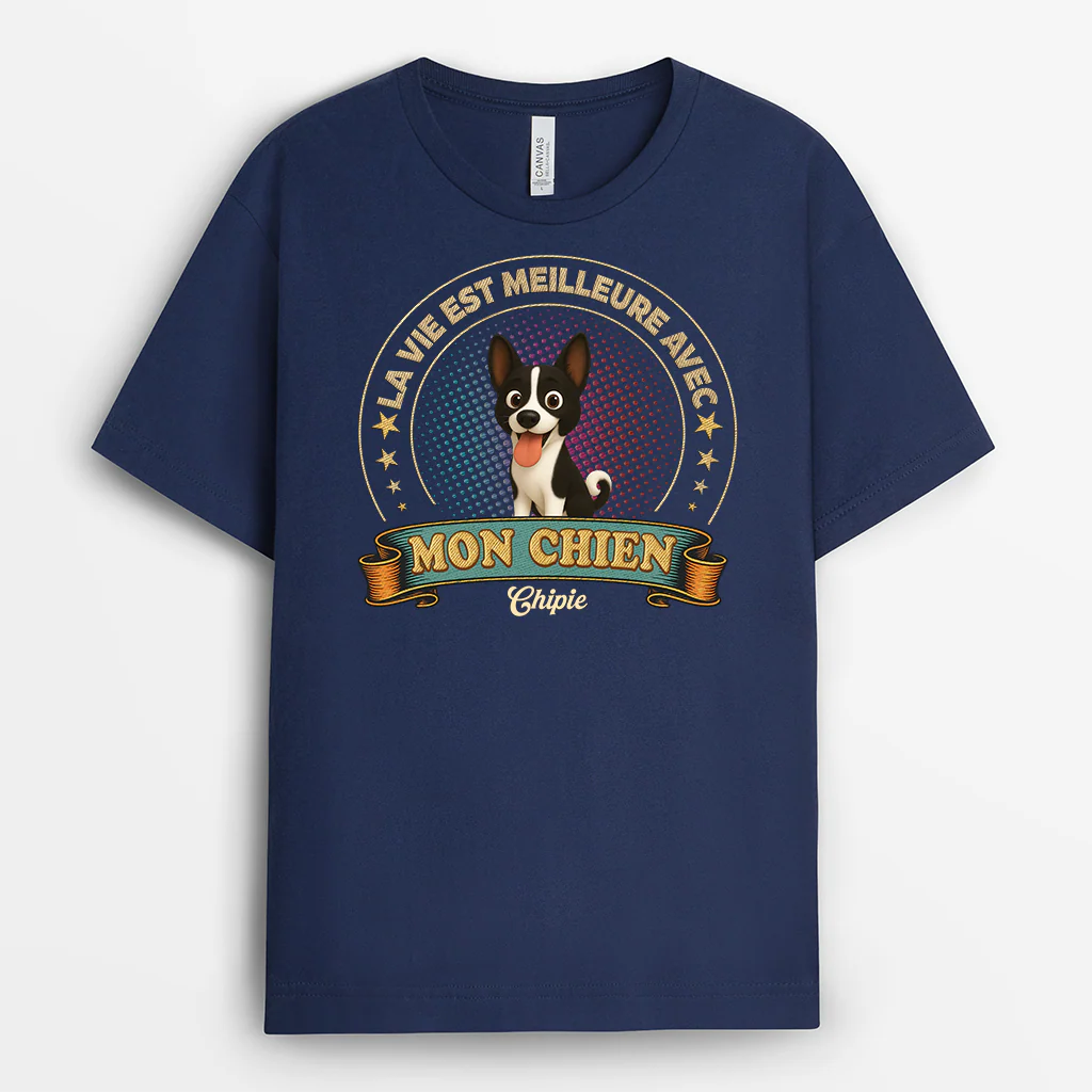 Tee Shirt Personnalisé Chien - La Vie Avec Mes Chiens - Image 2