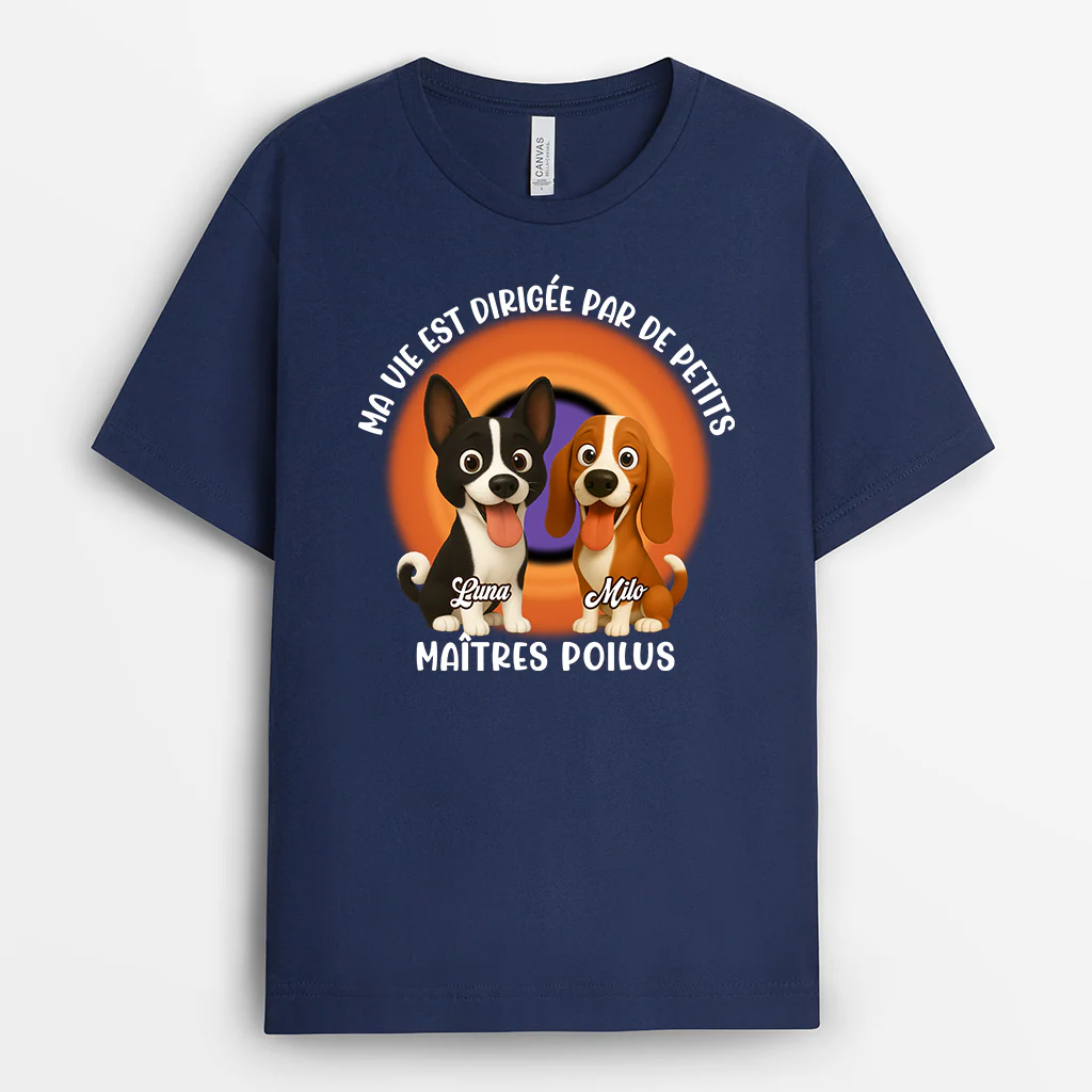 Tee Shirt Personnalisé Chien - Ma Vie Avec Des Petits Maîtres Poilus