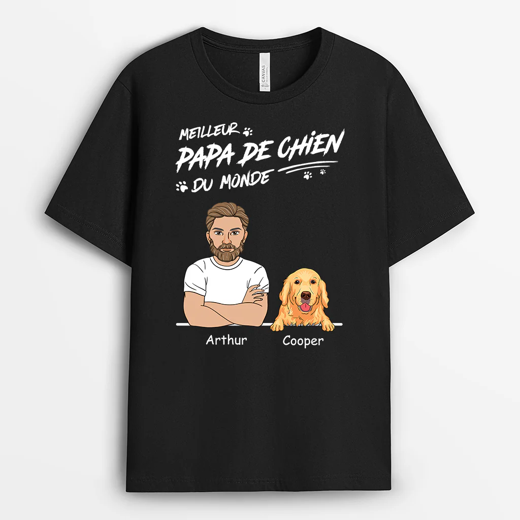 Tee Shirt Personnalisé Chien - Meilleur Papa Chien