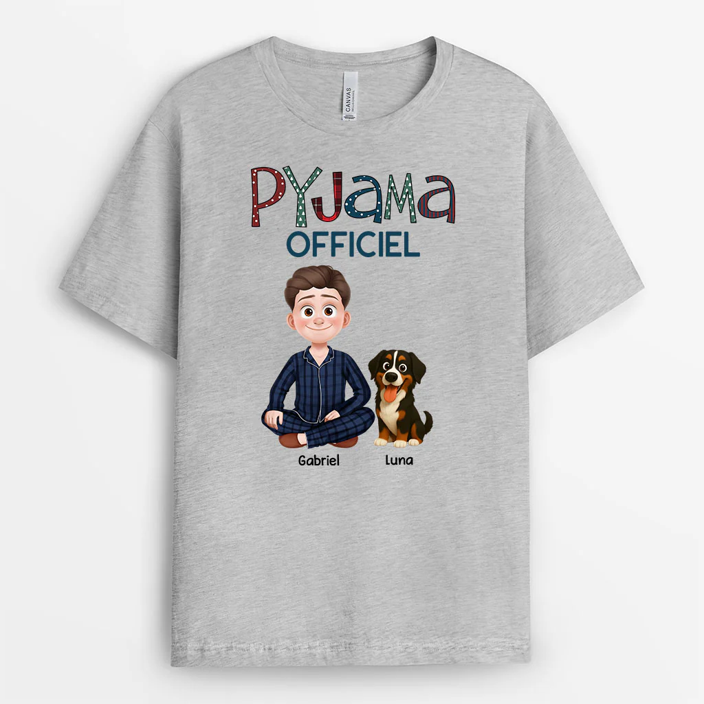 Tee Shirt Personnalisé Chien - Pyjama Officiel Avec Chien - Image 2