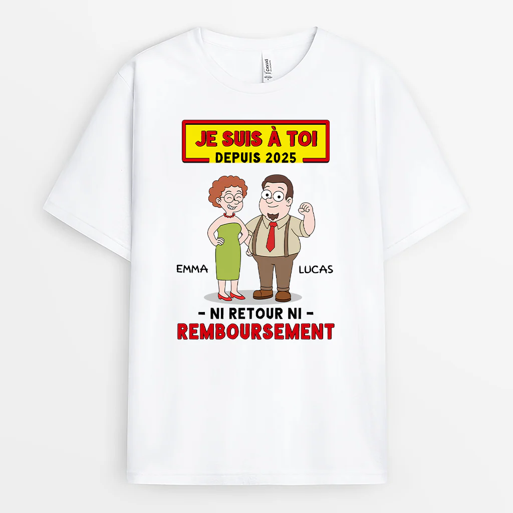 Tee shirt Personnalisé Couple - Je Suis À Toi Depuis