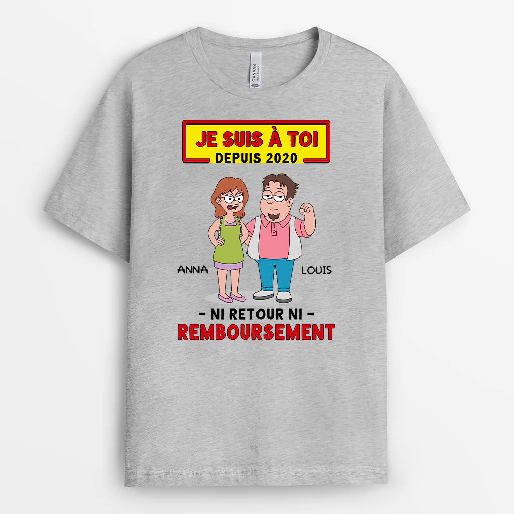 Tee shirt Personnalisé Couple - Je Suis À Toi Depuis - Image 2