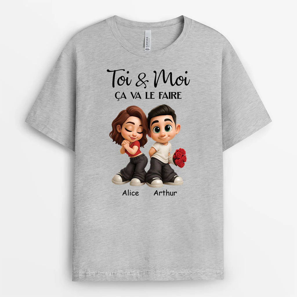 Tee Shirt Personnalisé Couple - Toi Et Moi - Image 2