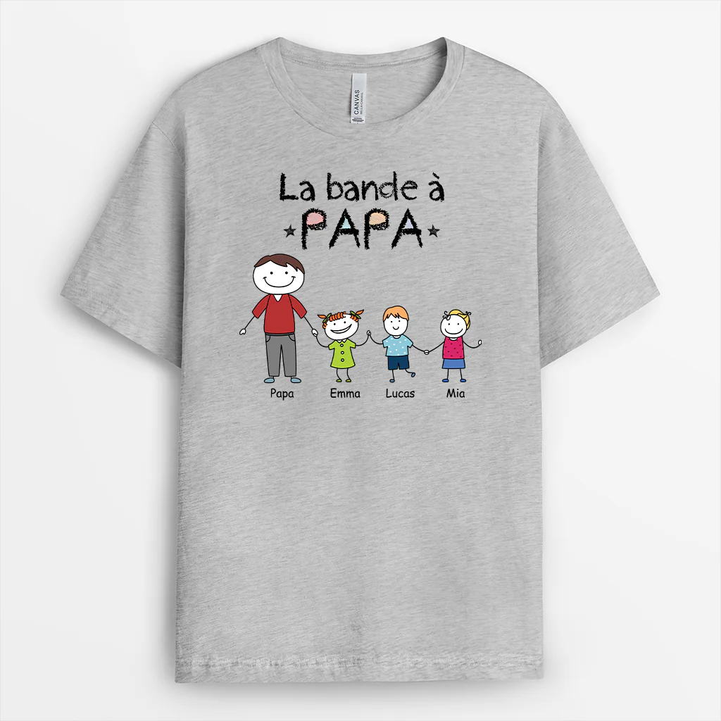 Tee Shirt Personnalisé Famille Avec Dessin - La Bande À Papa Maman