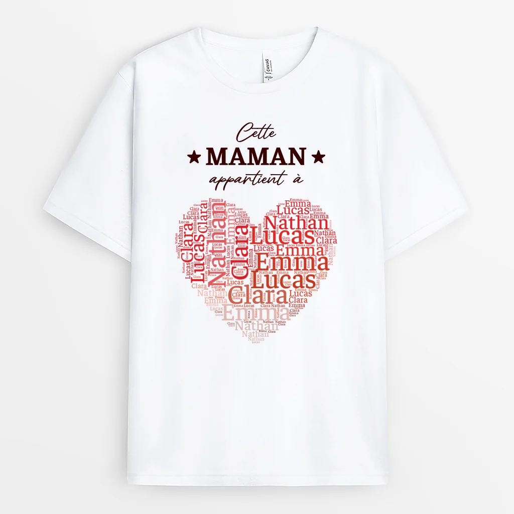 Tee Shirt Personnalisé Famille Avec Prénom - Maman Papa Mamie Papy Appartient À