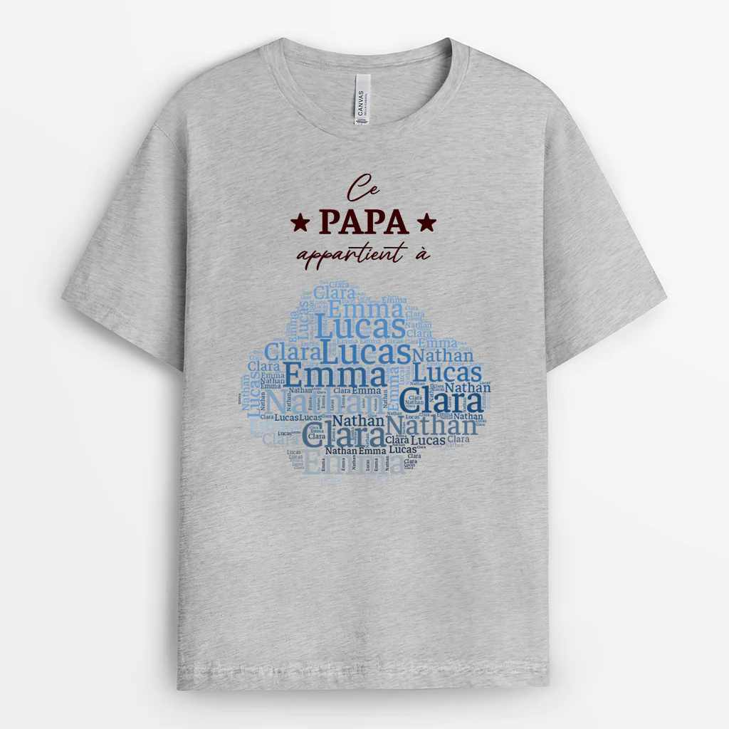 Tee Shirt Personnalisé Famille Avec Prénom - Maman Papa Mamie Papy Appartient À - Image 2