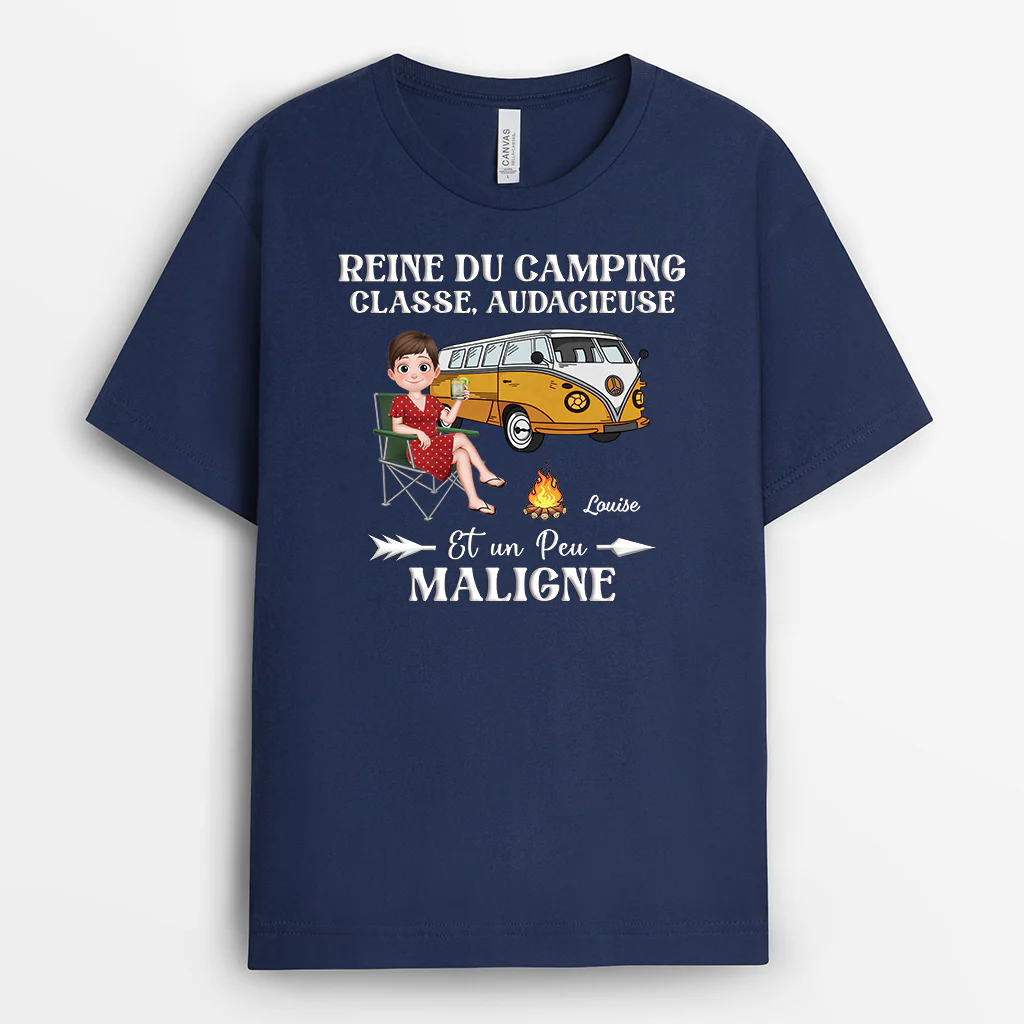 Tee Shirt Personnalisé Femme - Reine Du Camping - Image 2
