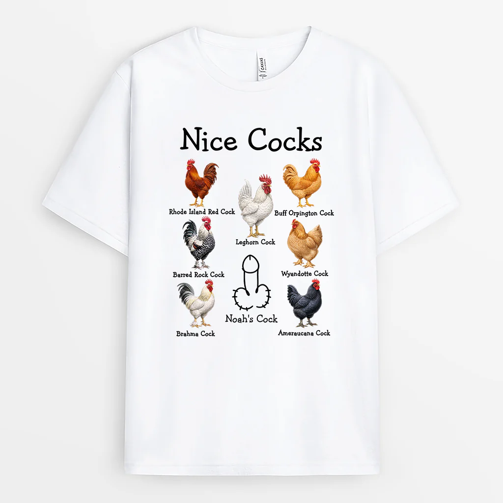 Tee Shirt Personnalise Humour Femme Homme Avec Jeu De Mots Nice Cocks - Cadeau Personnalise Femme