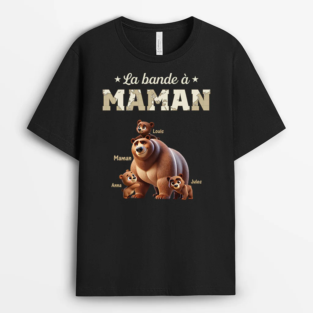 T Shirt Personnalisé Pour Maman - Maman Ours Rétro