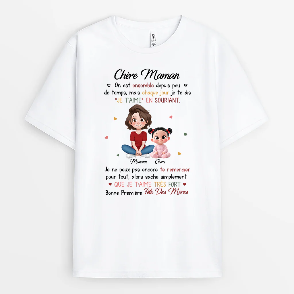 Tee Shirt Personnalisé Maman Papa Avec Dessin - Cadeau Première Fête Des Pères - Image 2