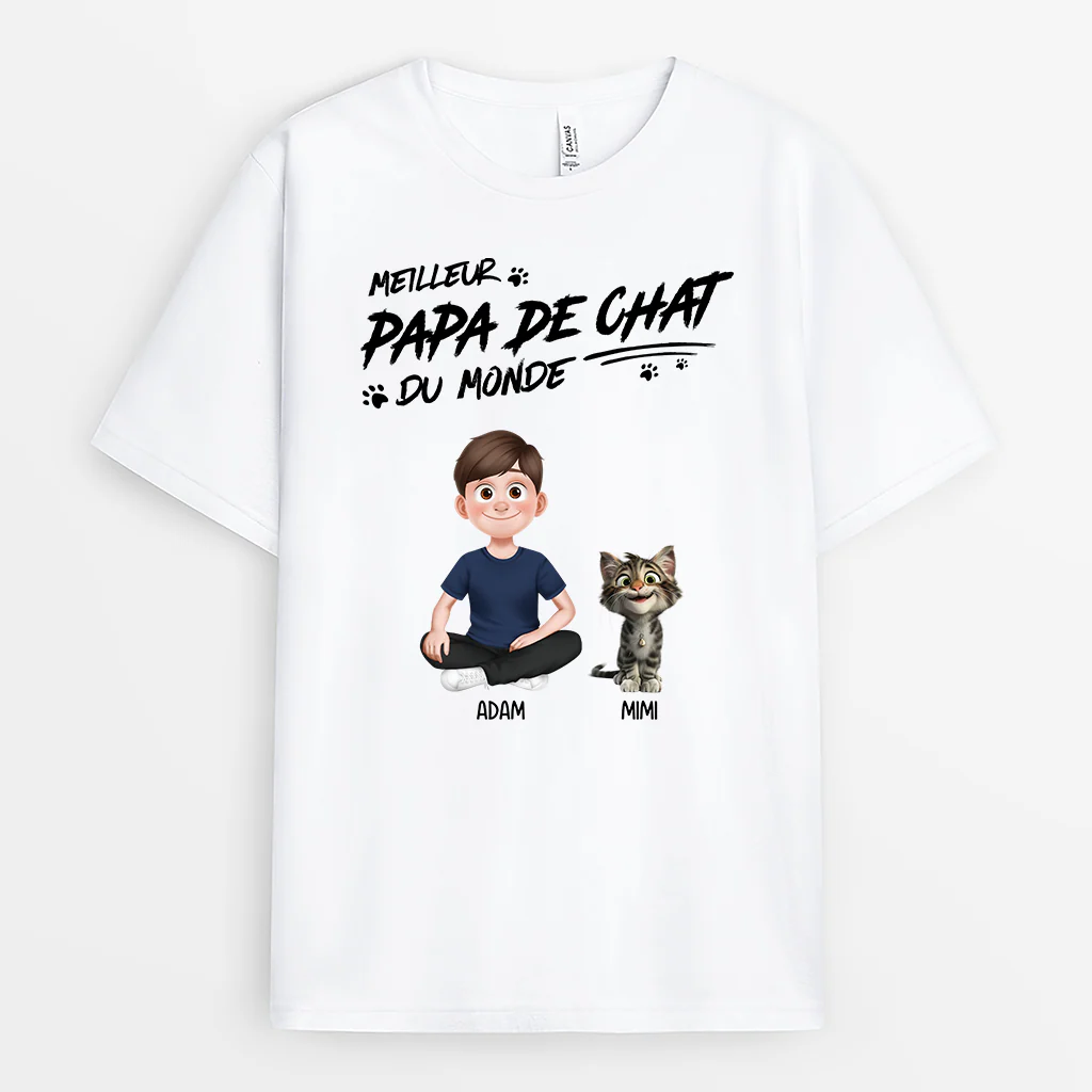 T Shirt Personnalisé Chat – Meilleur Papa Chat