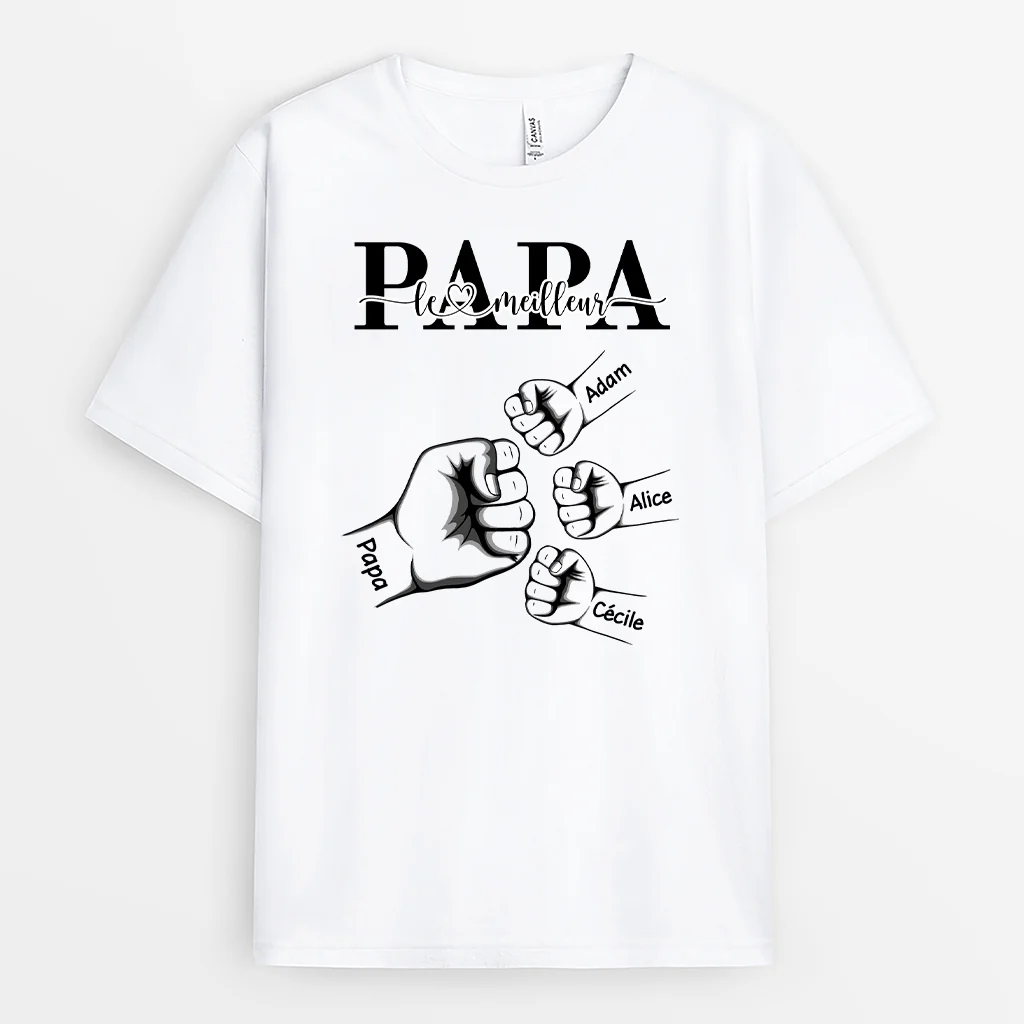 Tee Shirt Personnalisé Papa - Meilleur Papa - Check Main