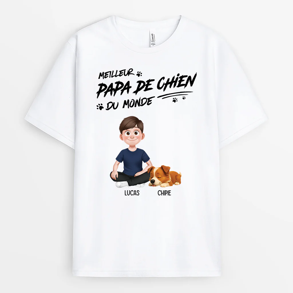 T-shirt Chien Personnalisé - Meilleur Papa/Maman Du Monde