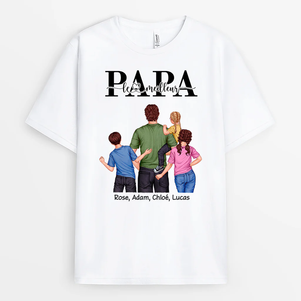 Tee Shirt Personnalisé Papa - Meilleur Papa Fort