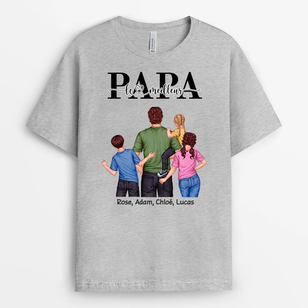 Tee Shirt Personnalisé Papa - Meilleur Papa Fort - Image 2
