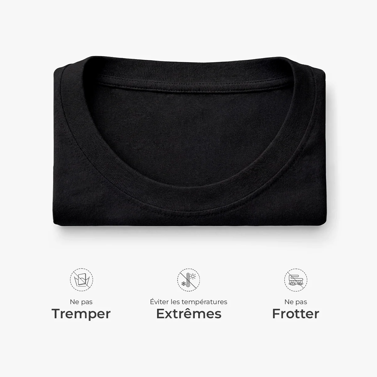 Tee Shirt Personnalisé Noir Avec Texte À L’intérieur Du Col Femme/Homme - Fille Fils Spécial Pour Moi - Image 3