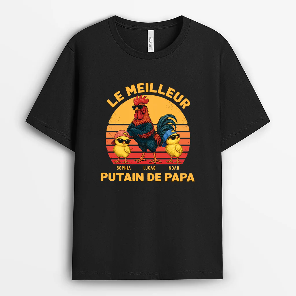 Tee Shirt Personnalisé Papa Maman - Le Meilleur Papa Coq