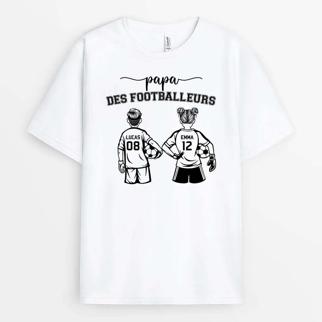 Tee Shirt Personnalisé Papa Maman - Tee Shirt Football Avec Prénom