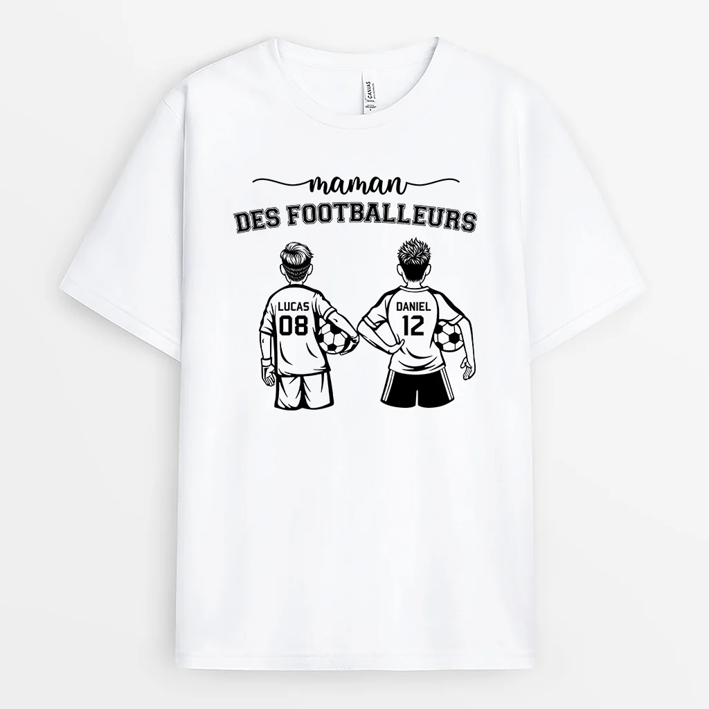 Tee Shirt Personnalisé Papa Maman - Tee Shirt Football Avec Prénom - Image 2