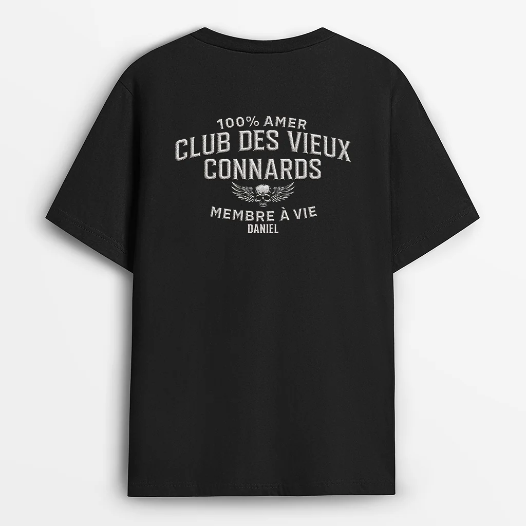 Tee Shirt Personnalisé Papa Papy Drôle - Club Des Vieux Connards