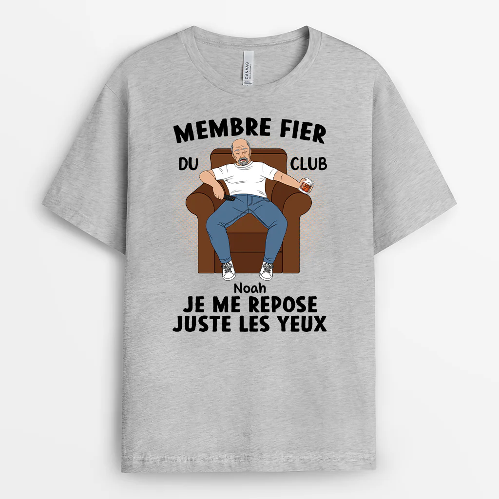 Tee Shirt Personnalisé Papa Papy Drôle - Je Me Repose Juste Les Yeux - Image 2