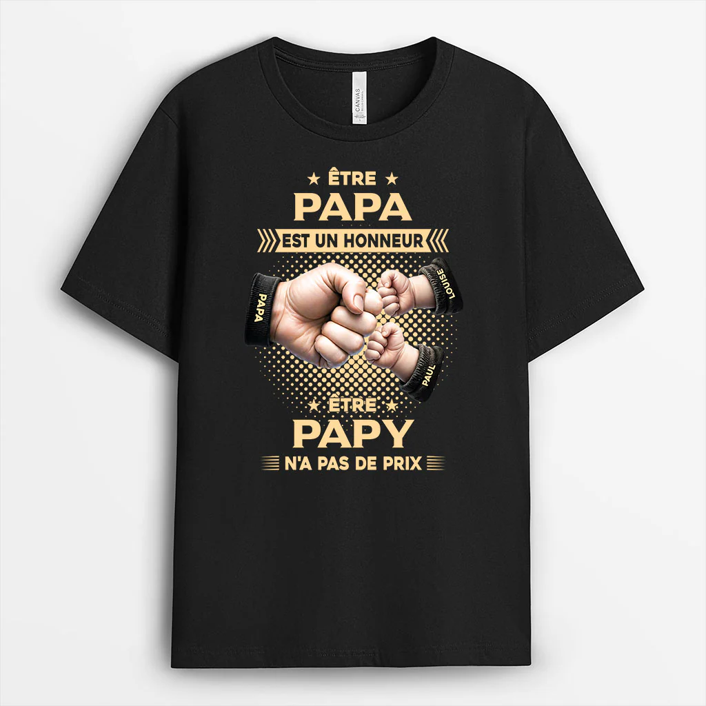 Tee Shirt Personnalisé Papa Papy - Être Papa Est Un Honneur - Image 2