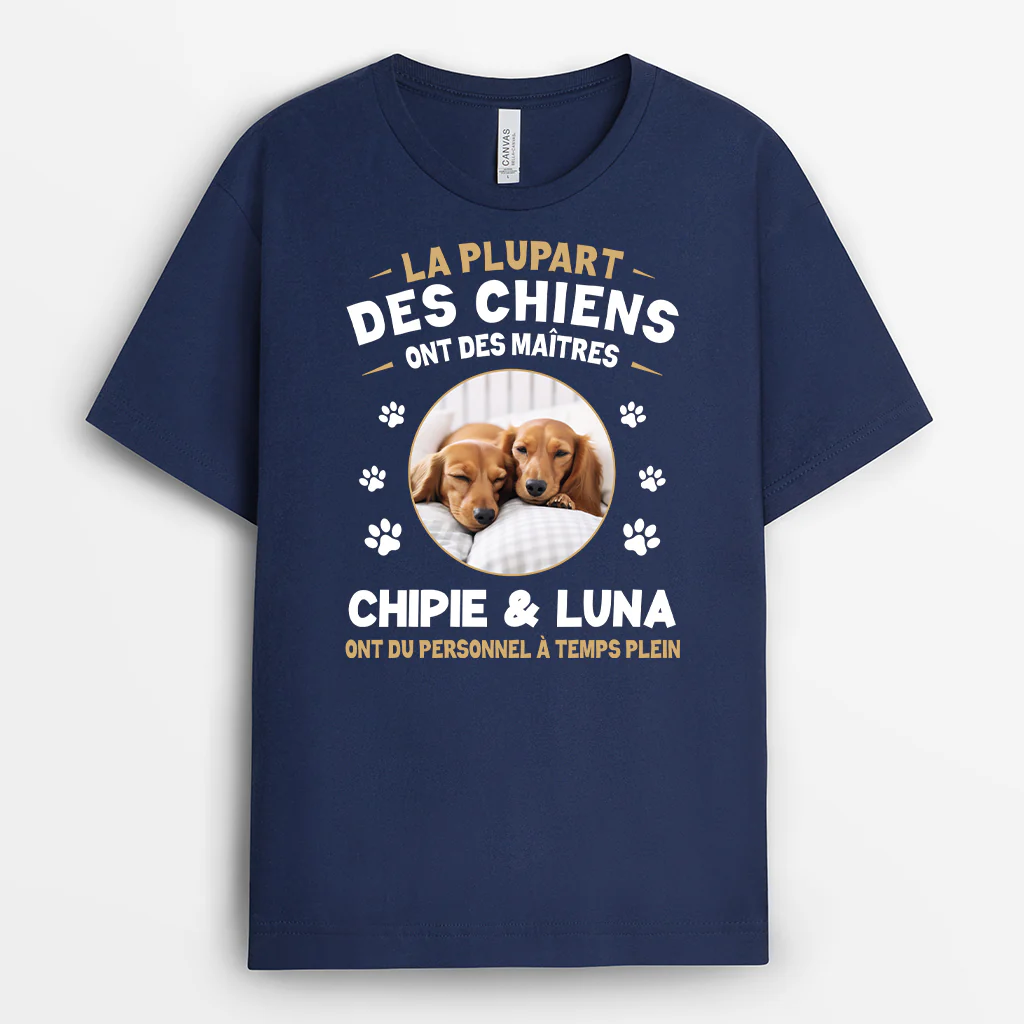 Tee Shirt Personnalisé Photo Chien - Personnel À Temps Plein - Image 2