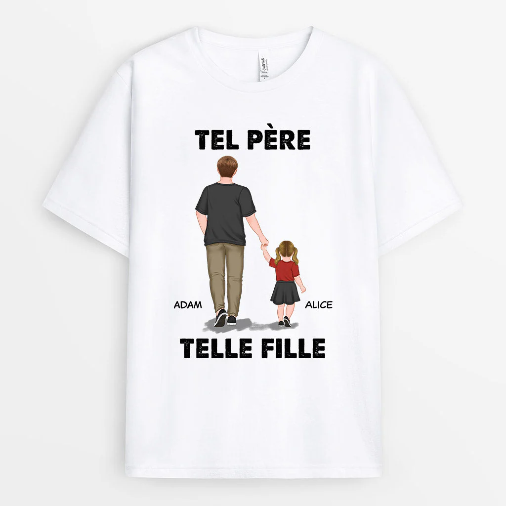 Tee Shirt Personnalisé Papa - Tel Père Telle Fille Marche - Image 2