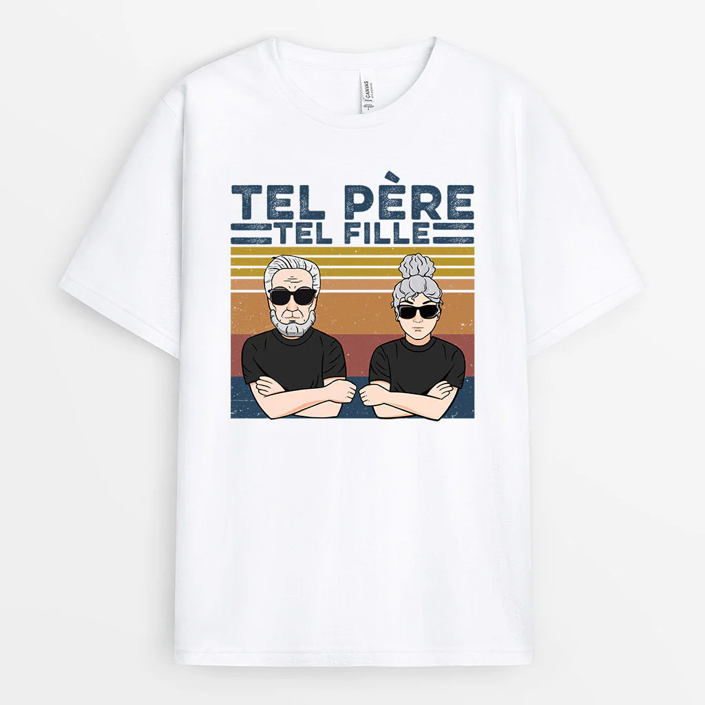 T-shirt Personnalisé Papa - Tel Père Telle Fille