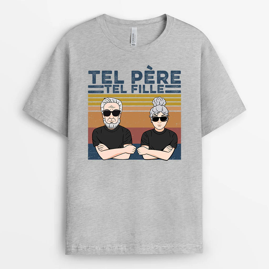 T-shirt Personnalisé Papa - Tel Père Telle Fille - Image 2