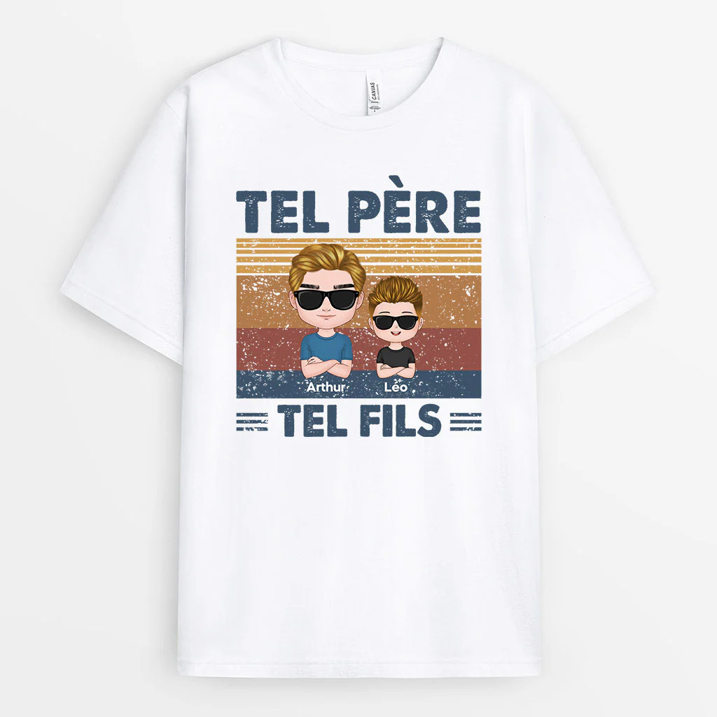 Tee Shirt Personnalisé Pour Papa & Enfants - Tel Père Tels Enfants Chibi - Image 3