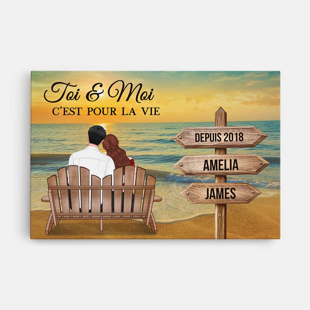 Toi Et Moi Au Coucher De Soleil Romantique - Toile Personnalisée Couple