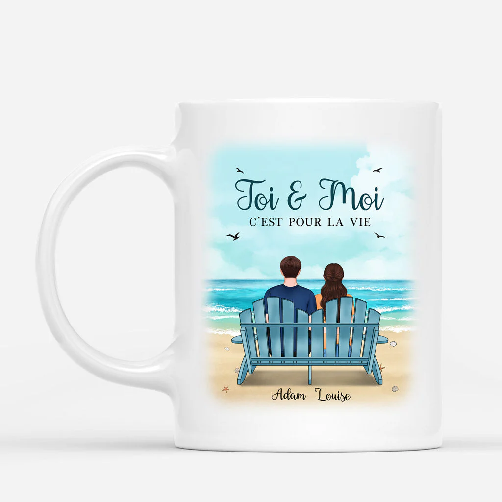 Mug Couple Personnalisé Pour Saint Valentin - Toi & Moi Plage