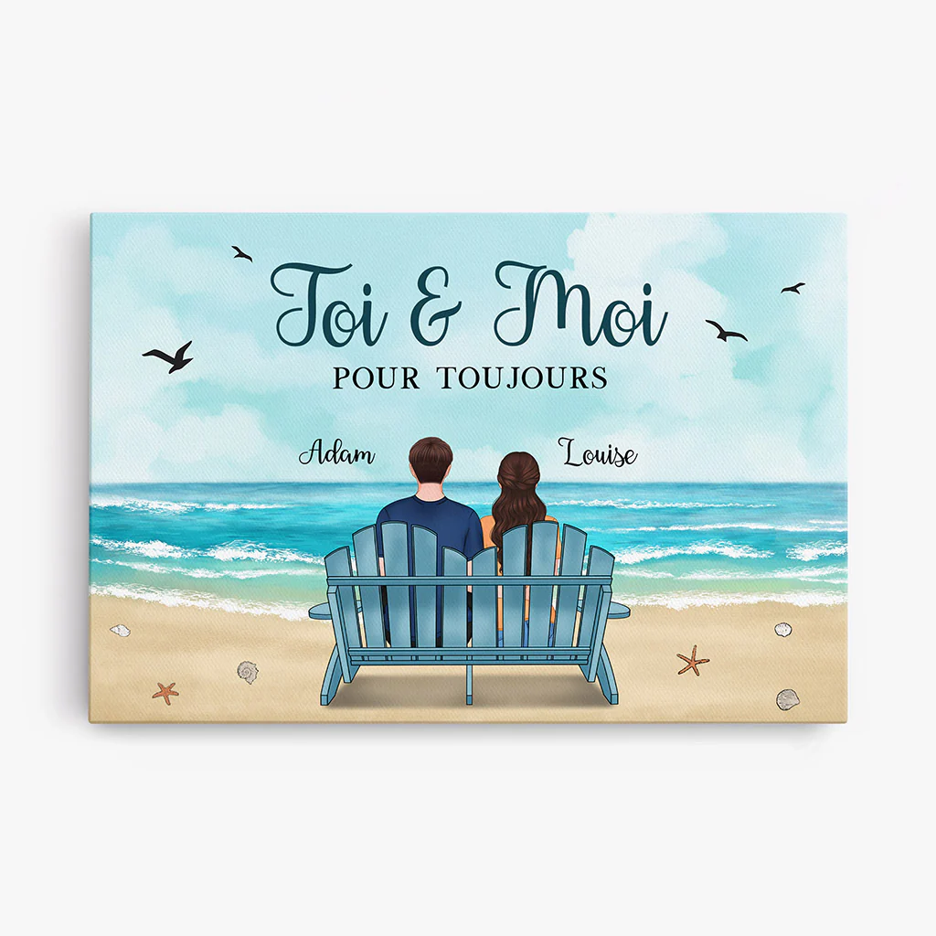Toile Personnalisée Couple - Toi et Moi Pour Toujours