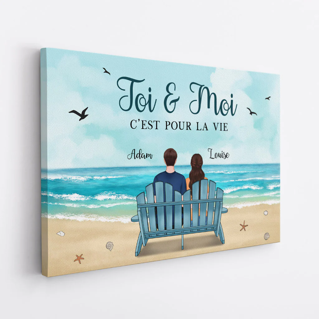 Toile Personnalisée Couple - Toi et Moi Pour Toujours - Image 2
