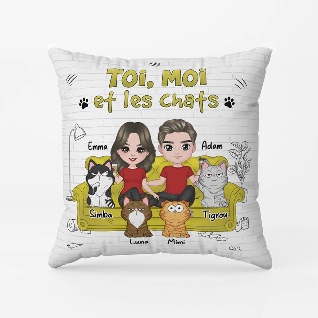 Coussin Chat Personnalisé | Toi Moi Et Les Chats