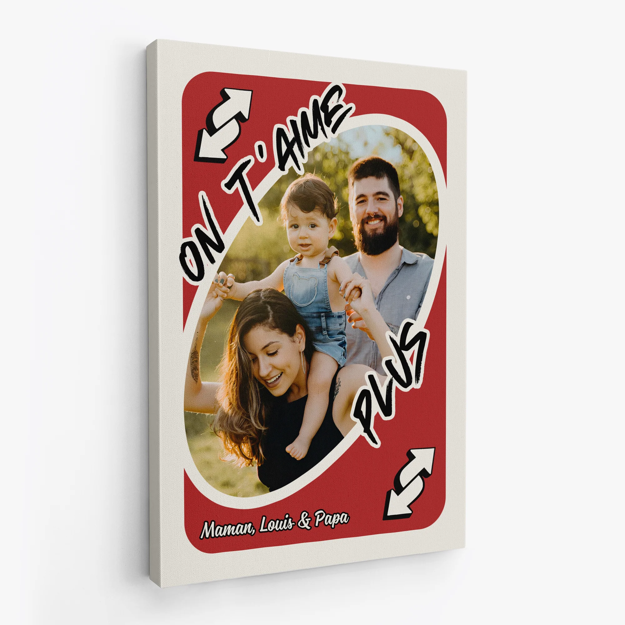 Tableau Fête Des Mères Personnalisé | Toile Maman Papa Je T’Aime Plus - Image 2