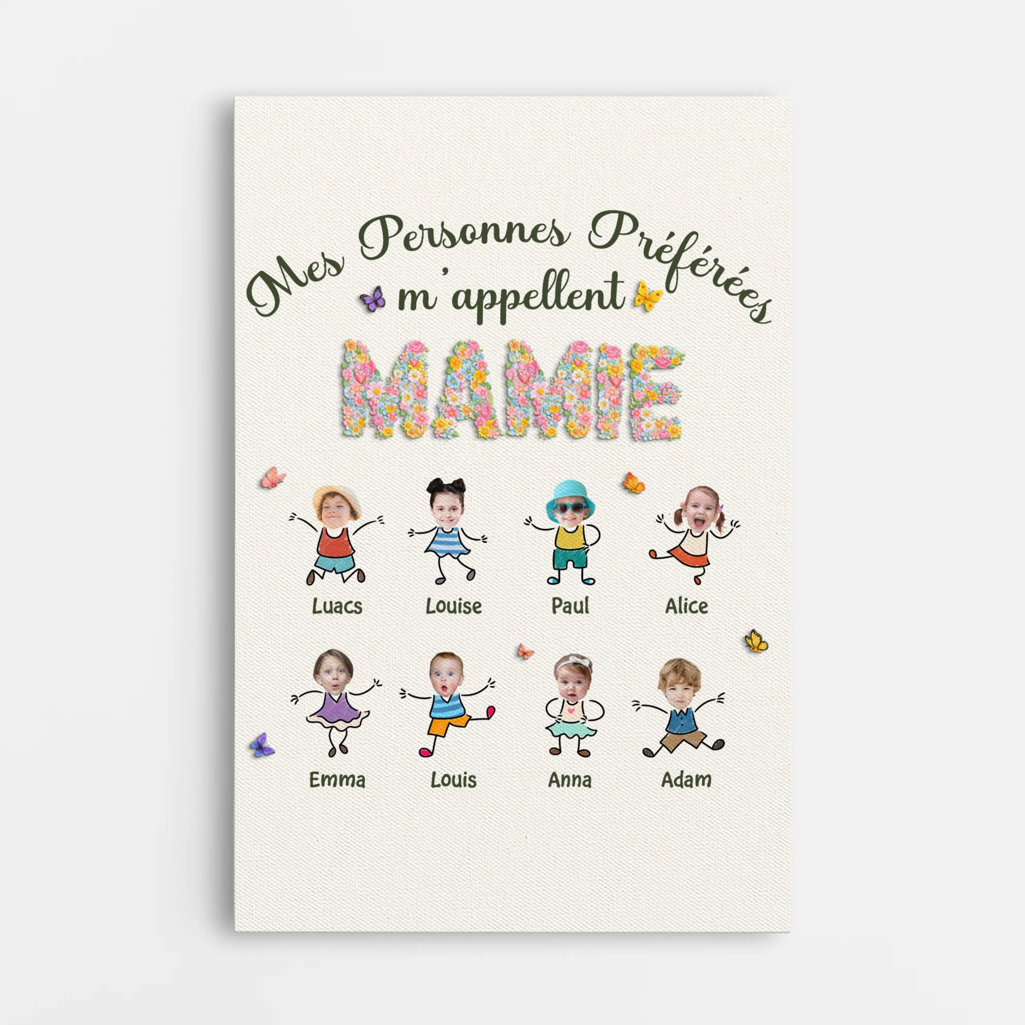 Toile Avec Photo Personnalisée - M'appeler Mamie Maman