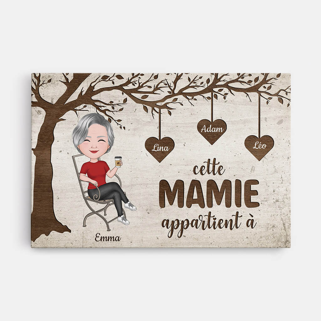 Toile Personnalisée Mamie - Cette Mamie Appartient À