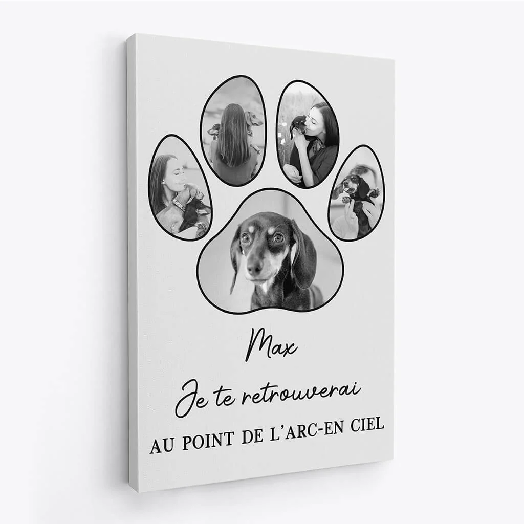Toile Personnalisée - Je Te Retrouverai Au Pont De l'Arc-en-Ciel Avec Chien - Image 2