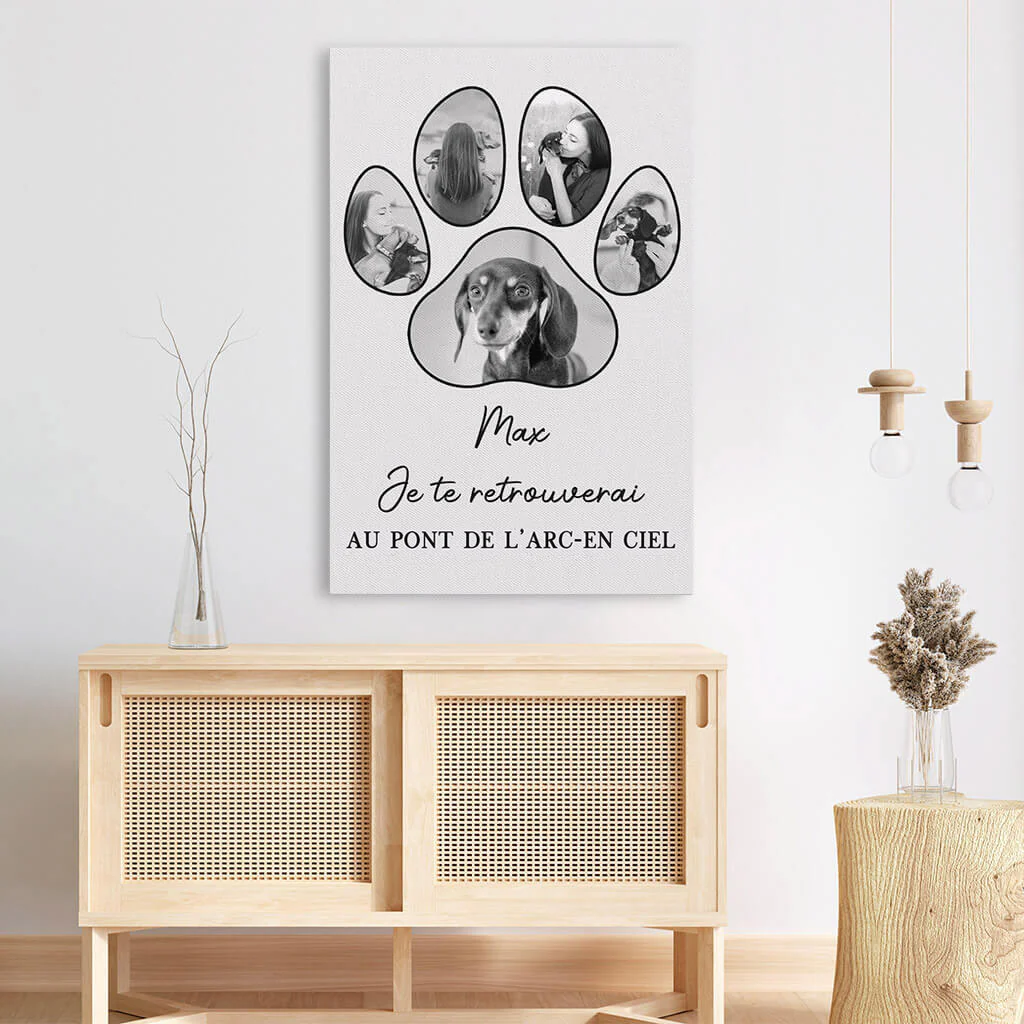 Toile Personnalisée - Je Te Retrouverai Au Pont De l'Arc-en-Ciel Avec Chien - Image 3