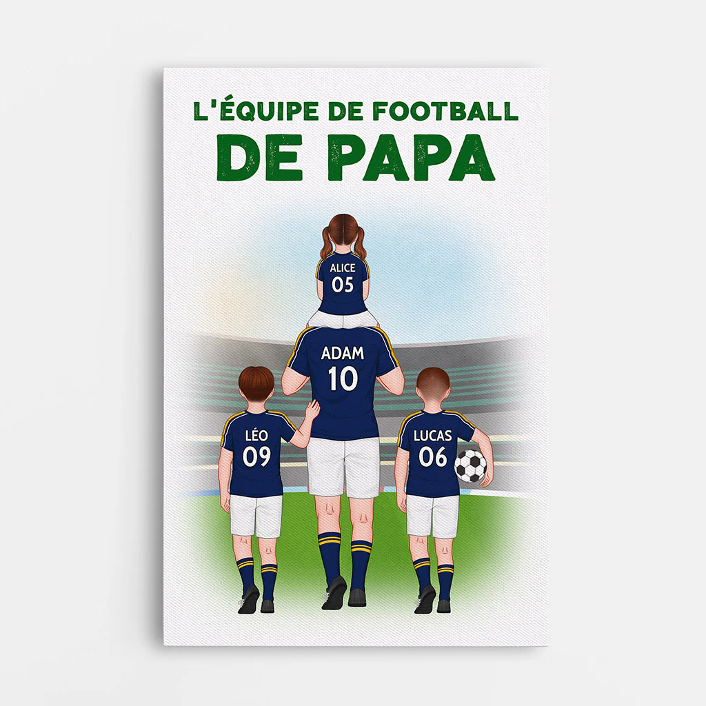 Toile personnalisée papa – L’équipe de foot de papa