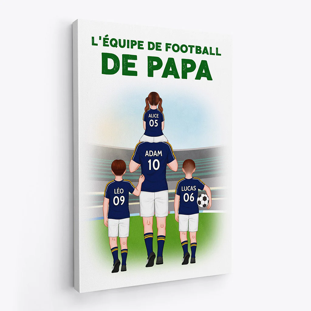 Toile personnalisée papa – L’équipe de foot de papa - Image 2