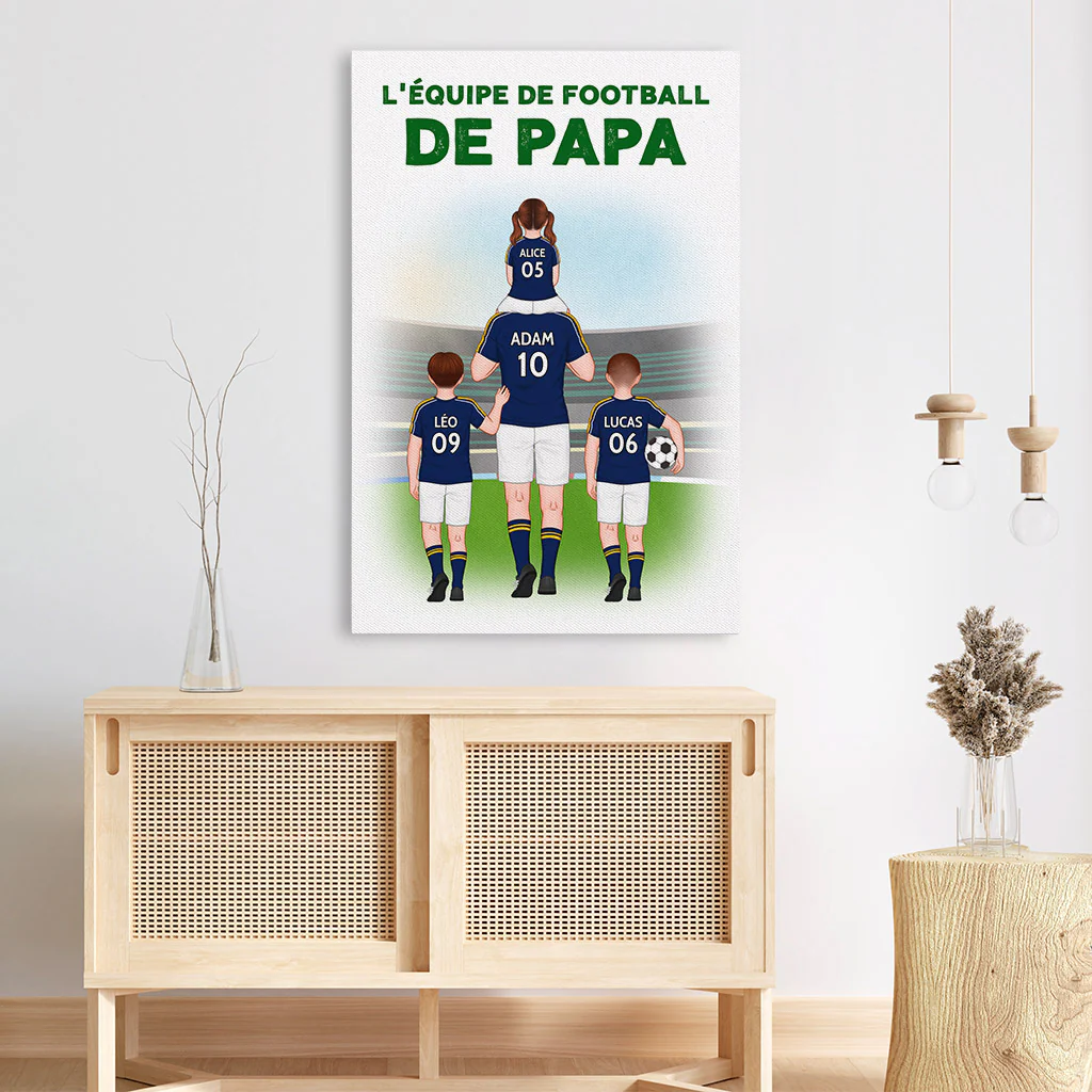 Toile personnalisée papa – L’équipe de foot de papa - Image 3