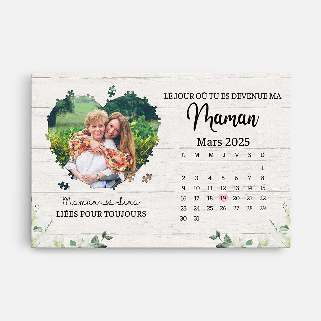 Tableau Maman | Photo Le Jour Où Tu Es Devenue Ma Maman Personnalisé