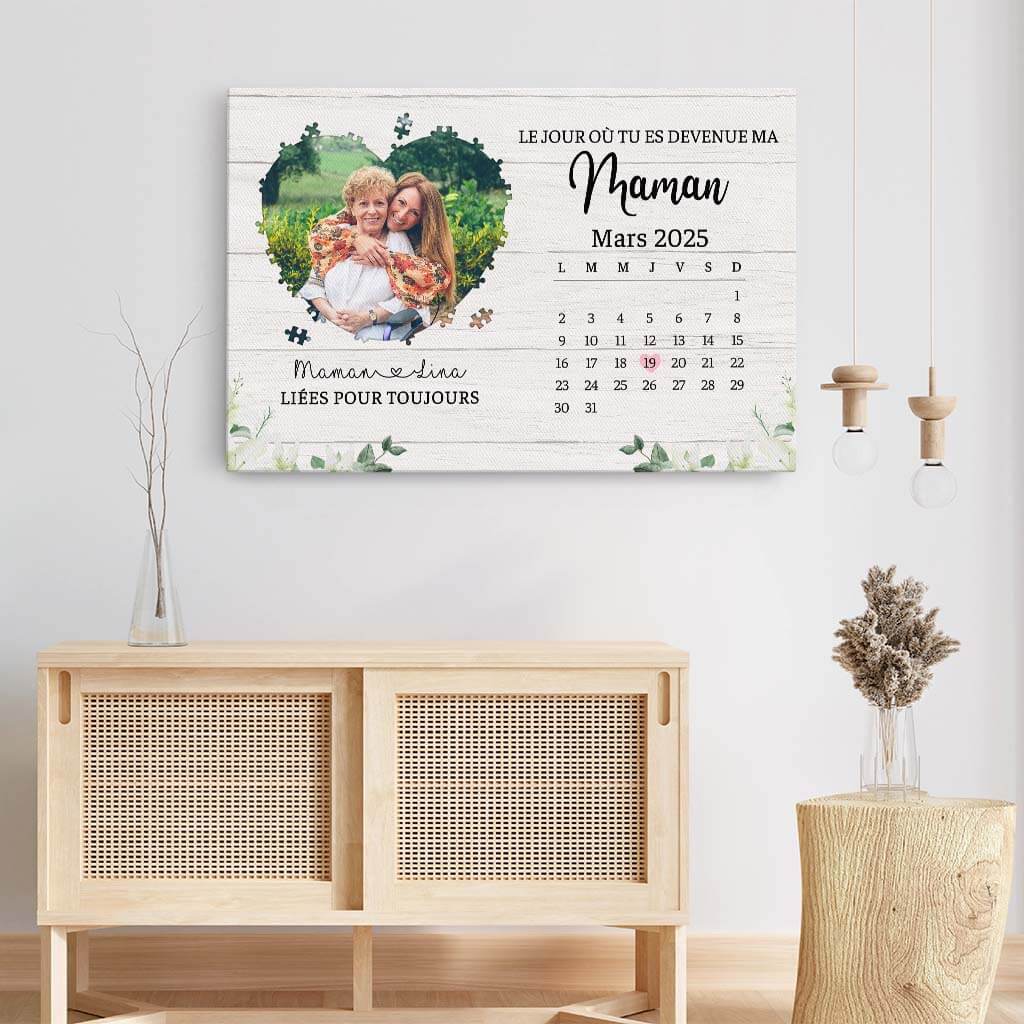 Tableau Maman | Photo Le Jour Où Tu Es Devenue Ma Maman Personnalisé - Image 2