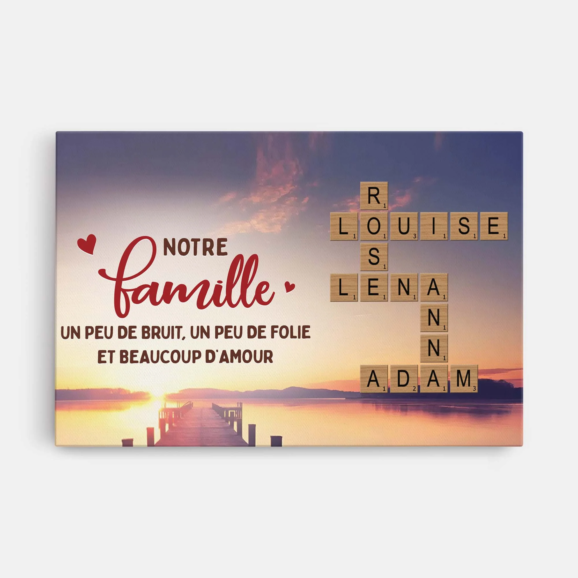 Toile Mot Croisé Famille Personnalisé - Notre Famille