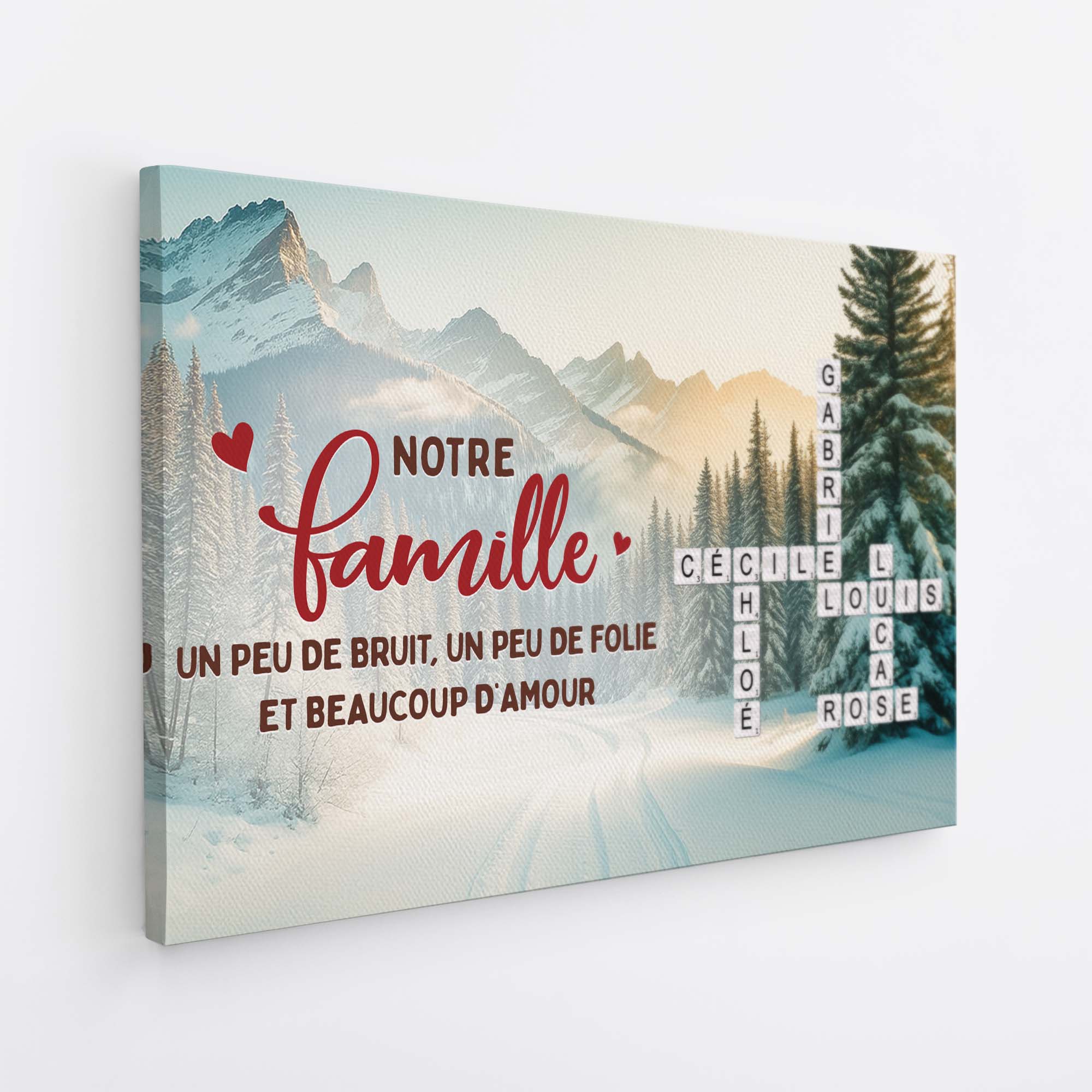 Toile Mot Croisé Famille Personnalisé - Notre Famille - Image 2