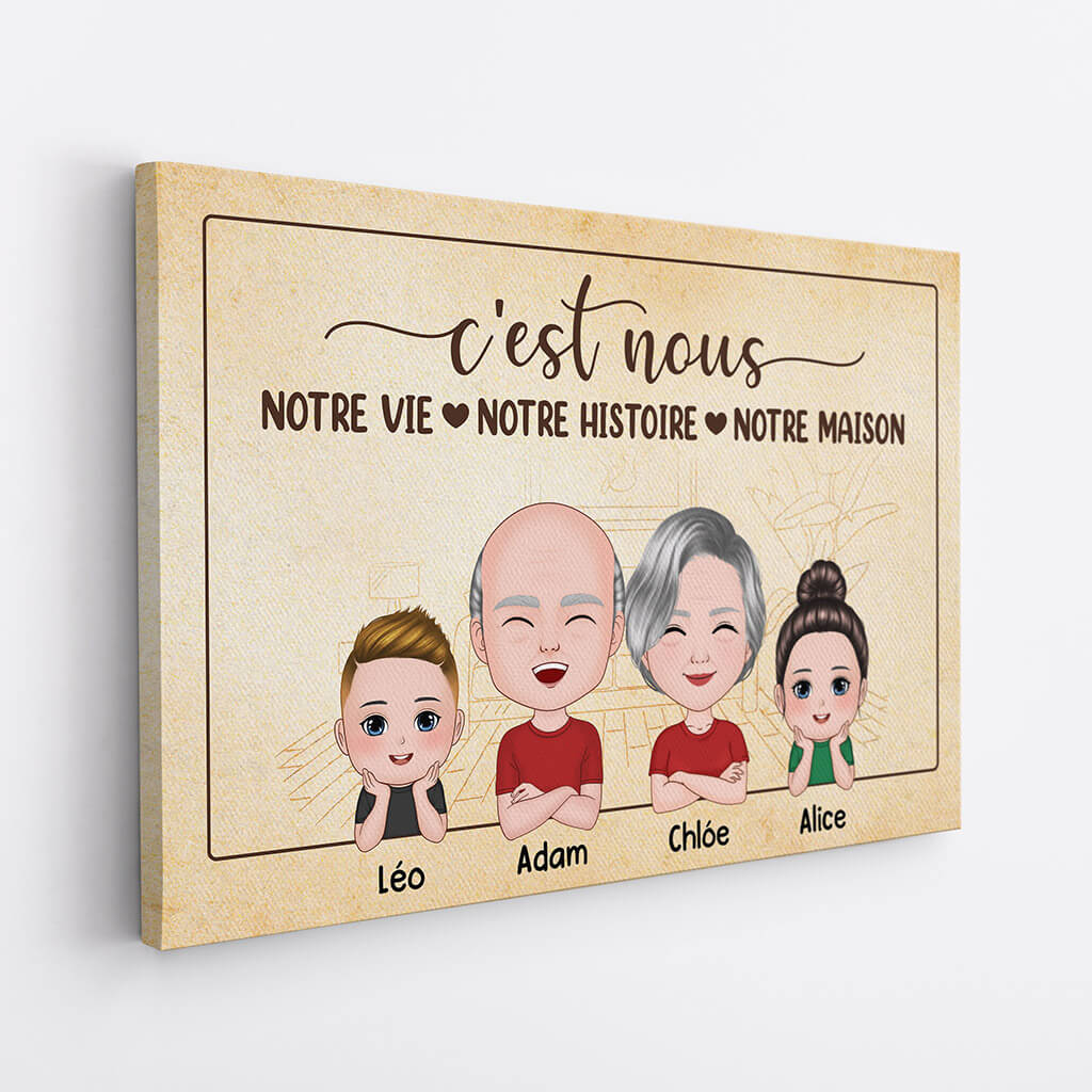 Toile Personnalisée Famille - Notre Vie Notre Histoire Notre Maison - Image 2